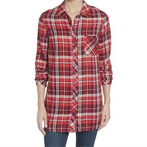 Kut‎ From The Kloth Women Red White Long-Sleeve Shirt Blouse Top Size SMALL